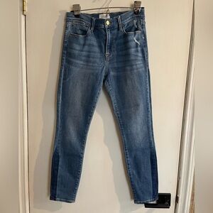 Frame Womens le high skinny jeans with distressing size 28